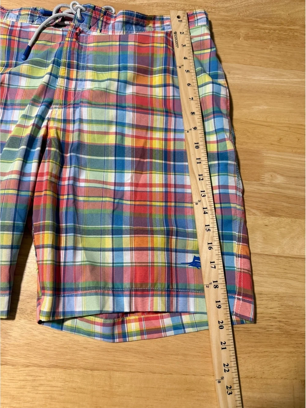 Tommy Bahama Men’s XL Madras Plaid Swim Trunks Board Shorts Multicolor